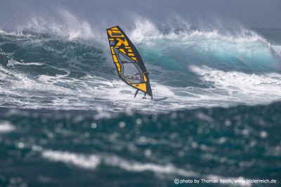 Windsurfing stormy ocean
