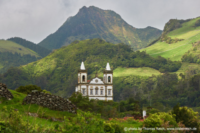 Mountains & church, Vale da Fazenda, Flores