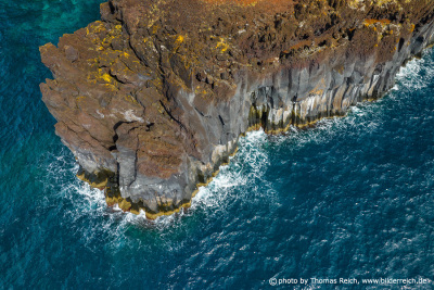 Lava basalt columns Azores